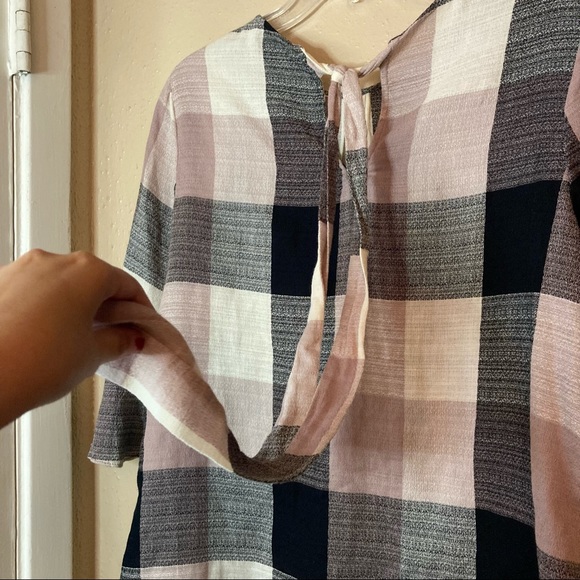 Anthropologie RO & DE Plaid Bell Sleeve Top - Picture 9 of 12